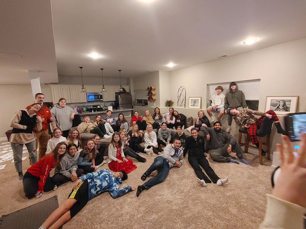 Young Life students meeting in a home